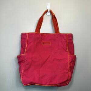 Vera Bradley Color Block Canvas Tote Bag Magenta Pink Orange